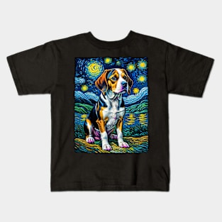 Beagle in starry night Kids T-Shirt